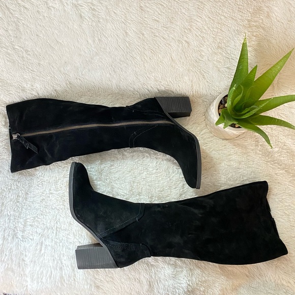 SPLENDID Chester Black Suede Block Heel Boot 9 - Picture 6 of 6